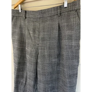 Houndstooth Plaid Black White Ankle Loose High Rise Ann Taylor LOFT Pants XL - Picture 1 of 8
