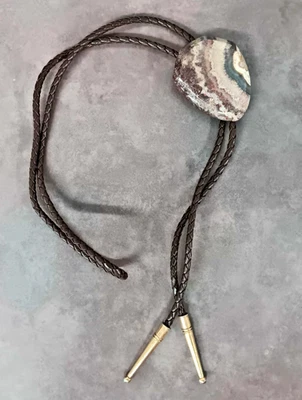 Винтажная подвеска Bennett Bolo Tie Agate в юго-западном стиле Pat C-31 - Изображение 1 из 4