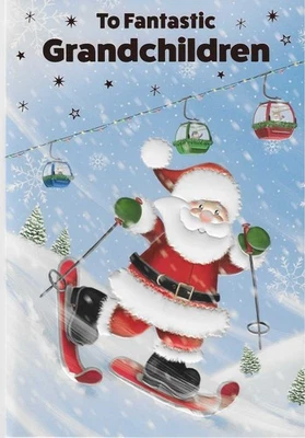 POPPYHILL TO FANTASTIC GRANDCHILDREN CHRISTMAS CARD WITH RED FOIL DETAIL