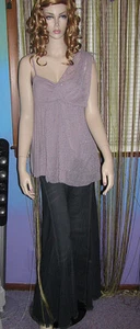 NEW! FREE PEOPLE FAIRUZAS Draped ONE SHOULDER BEADED Jersey TUNIC Top XS S L $98 - Picture 1 of 24