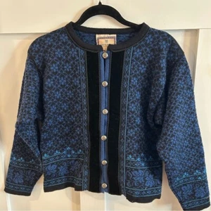 Dale Of Norway Cardigan Sweater Casual Faire Isle Nordic 100% Wool - Picture 1 of 6
