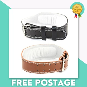 Leather Gym Weight Lifting Belt Back Support Exercise Belt Fitness Training Belt - Picture 1 of 7