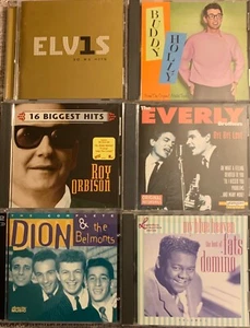 6 CDs Elvis Roy Orbison Everly's Dion Belmonts Fats Domino Buddy Holly RocknRoll - Picture 1 of 3