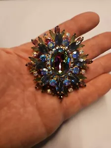 STUNNING 1964 JULIANA D&E HELIOTROPE WATERMELON RHINESTONE BROOCH PENDANT BOOK - Picture 1 of 19