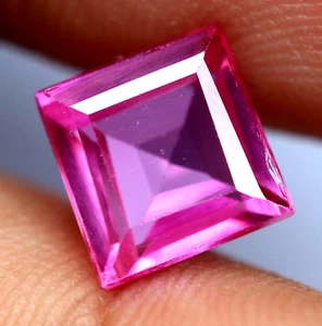 Flawless Natural Burmese Pink Sapphire Square Certified Loose Gemstone 2.40 Ct - Picture 1 of 7