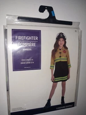 Disfraz de bombero vestido y chaqueta niñas niño disfraz de Halloween XL 14/16 NUEVO Foto 1 de 4