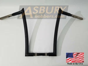 Ganchos de carne 16" negro brillante 1-1/4 tubo Dyna, Softail, manillar deportivo - Imagen 1 de 7