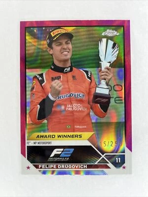 2023 Topps Chrome Formula 1 F1 Felipe Drugovich Fuchsia Lava /250#192 - Image 1 of 2