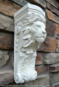Volto di leone animale con acanto corbel colonna placca frammento rilievo 14" - Foto 1 di 4