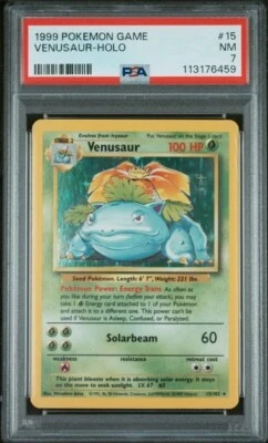 Venusaur PSA 7 NEW CERT Unlimited Base Set 15/102 Pokemon TCG Holo - Image 1 of 2