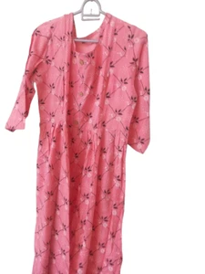 Maternity Nursing flower print Indian cotton handmade dress withUnvisible ZipXXL - Picture 1 of 6