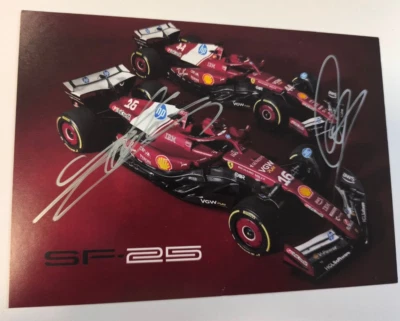 2025 SCUDERIA FERRARI F1 SF-25 ORIGINAL POSTCARD 15x21 SIGNED LECLERC & HAMILTON - Image 1 of 2