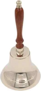 Handmade Solid 11" inch Brass Hand Bell School Bell Call Service Bell with Wood - Picture 1 of 3