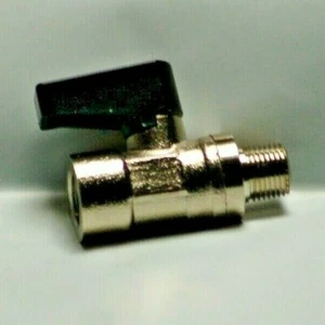 Nickel Plated Air Compressor Pneumatic Mini In Line Shut Off Ball Valve 1/8" NPT - Picture 1 of 4