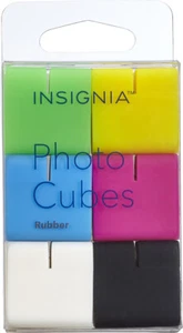 NUEVO Insignia 6 Cubos de Foto Soportes Goma Multicolor Portaimágenes Pantallas - Imagen 1 de 4