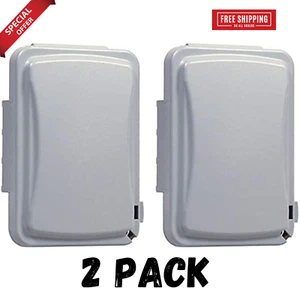 Weatherproof Single Outlet Outdoor Receptacle Cover, 5/8 Inches Deep - 2 PACK - Picture 1 of 8