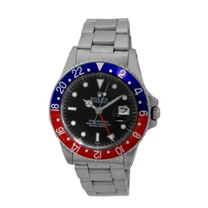 ROLEX Vintage Stainless Steel 40mm GMT Master Pepsi 16750 Box Lifetime Warranty - Picture 1 of 5