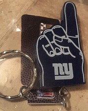 Forever Collectibles NFL New York Giants #1 Foam Finger 1.13” X 2.13” Key Chain