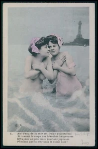 aa Lesbiana Nudista Baño Bellezas Francés Desnudo Mujer Fotograbado Años 1900 Postal - Imagen 1 de 2