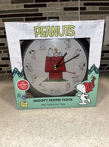 Peanuts Snoopy Sound 8” Clock Linus & Lucy Song Light Sensor New (P/4019) - Picture 1 of 6