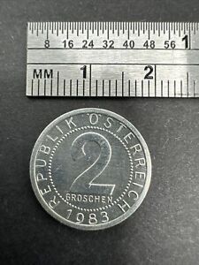Austria 2 Groschen 1983 Coin A0205. UNC. .90 grams.