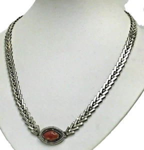 Rose Quartz Pendant V Link Chain Necklace in Sterling Silver - Picture 1 of 7