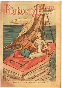 Vintage PICTORIAL REVIEW 08-03-1947 Sunday Newspaper MARIA MONTEZ Robert MITCHUM - Picture 1 of 5