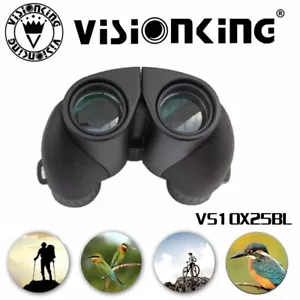 Visionking 10X25 Roof/HD Camping Hunting Travelling Black Binoculars Outdoor - Picture 1 of 6