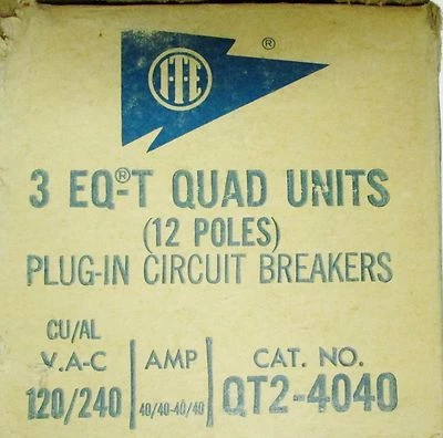 Disjuntor quádruplo Siemens Ite Qt2 4040 Eq T 40 Amp 120/240 V  - Imagem 1 de 4