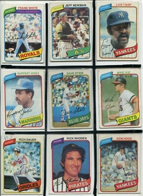 *A - 1980 Topps 27 card lot:Don Hood, Dave Stieb RC, Alan Trammell etc. NO DUPS! - Image 1 of 4