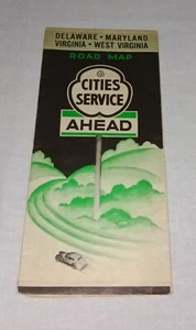 1936 CITIES SERVICE GAS STATION ROAD MAP DELAWARE MARYLAND WEST VIRGINIA - Picture 1 of 2