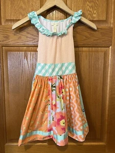 AH71 Matilda Jane Vestido Pequeña Panel de Pudín Ajuste y Destello Vestido de Sol Corbata Niñas 6 - Imagen 1 de 3