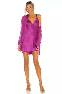 NWT Free People Purple Silk Shirt Dress Size Small Z339-19 - Picture 1 of 7