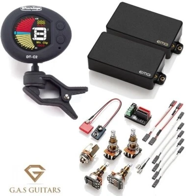 EMG Zakk Wylde 81 & 85 Black Humbucker ZW Set Long Shaft Pots ( DT-C2 TUNER ) - image 1 of 4