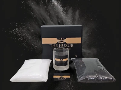 Vela de cera de arena, juego de velas de cera de perlas, 1 kg con tarro y 40 mechas, vela perfumada Foto 1 de 4