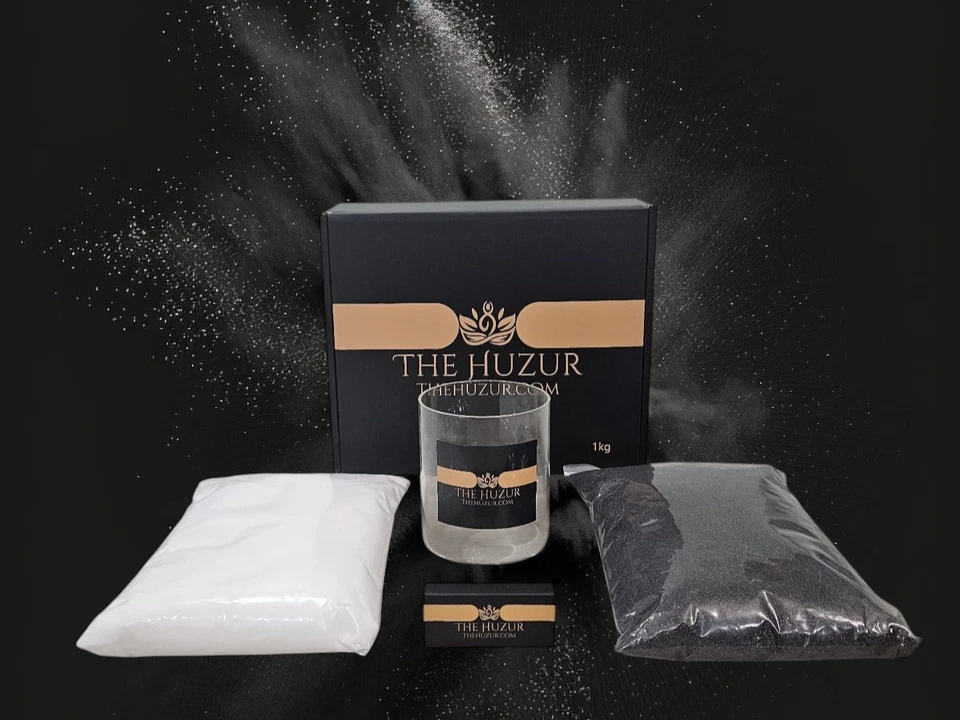 Vela de cera de arena, juego de velas de cera de perlas, 1 kg con tarro y 40 mechas, vela perfumada Foto 1 de 4