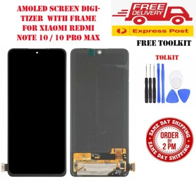 LCD AMOLED DISPLAY TOUCH SCREEN DIGITIZER FOR XIAOMI REDMI NOTE 10 PRO 4G MAX - Image 1 of 2