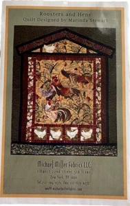 Patrón de edredón Michael Miller Telas Gallo y Gallinas de Marinda Stewart - Imagen 1 de 2