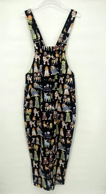 L.A. Macacão Soul Feminino Pequeno Preto Desenho Animado Festa de Cachorro Estampa Alça Ajustável - Imagem 1 de 4