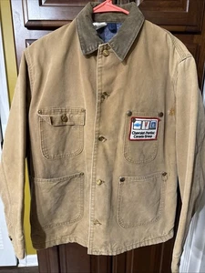 Vintage Carhartt Jacket Men’s 6BLC Chore Coat 80s Blanket LinedTan Distressed 40 - Picture 1 of 4