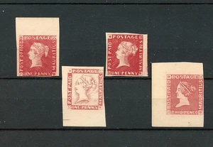 2926 MAURITIUS 1848-59 ONE & TWO PENNY PRIVATE REPRINTS (4 DIFFERENT) - Picture 1 of 1