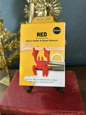 Soporte para utensilios cuchara de silicona OTOTO ROJO The Crab y liberador de vapor Foto 1 de 4