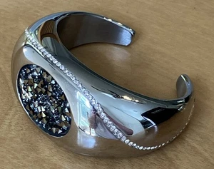 Swarovski Kristall Runde Kugel Silber Edelstahl Armreif Armband 1128161 - Bild 1 von 8