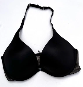 Victoria’s Secret 34D Push Up Plunge BH Schwarz Neckholder Netz Spitze Rücken Neckholder LESEN - Bild 1 von 10
