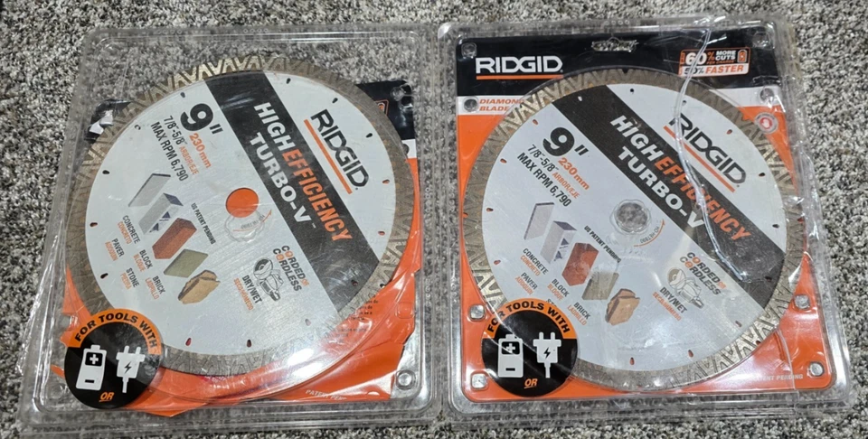 ЛОТ ИЗ 2 - RIDGID TURBO-V 9 «Turbo алмазный обод кладки пилы лезвия, он резки - Изображение 1 из 1