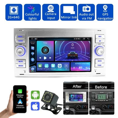 1stk GPS Navi Für Ford Transit 07-12 Autoradio Tragbares CarPlay 2+64GB NEU - Bild 1 von 4