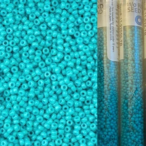 Miyuki Seed Beads Size 11 23 Grams Tube Opaque Turquoise Green 11-412 - Picture 1 of 2