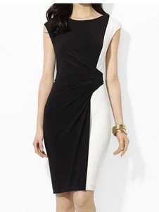 Neu mit Etikett Lauren Wiggle S/W schwarz & weiß Kleid Tag/Abend Größe 10 - Bild 1 von 9