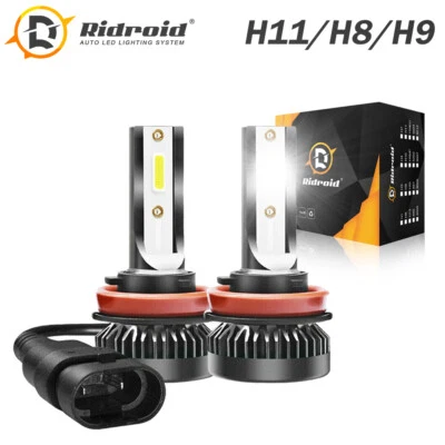 RIDROID Mini H11 LED Headlight Kit H9 H8 1600W 280000LM High Low Beam Bulb HID Fog Light