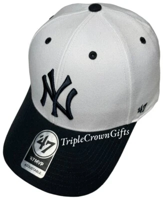 MLB New York Yankees (marca '47) MVP sombrero ajustable audible dos tonos blanco Foto 1 de 4